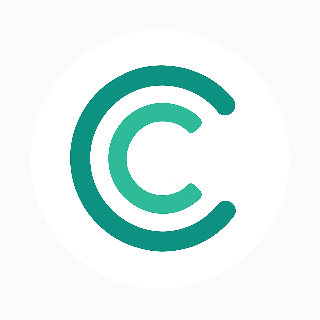 Pictogramme vert avec deux lettres C imbriquées représentant le commissariat aux comptes dans un style modernisé